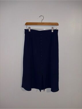 Monteau | Navy Button Skirt